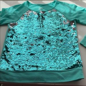 Justice Light Green Sequin Sweater